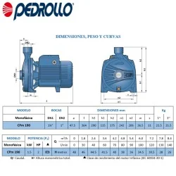 BOMBA PEDROLLO SERIE CP 190